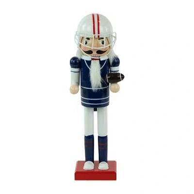 Northlight 14" Red And White Wooden Football Player Christmas Nutcracker In Multi