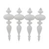 Northlight 14" Shatterproof Finial 4-pc. Christmas Ornament In White
