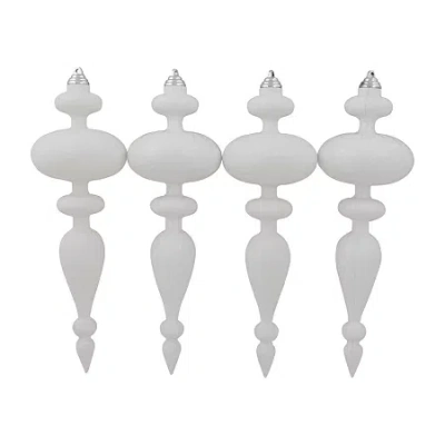 Northlight 14" Shatterproof Finial 4-pc. Christmas Ornament In White