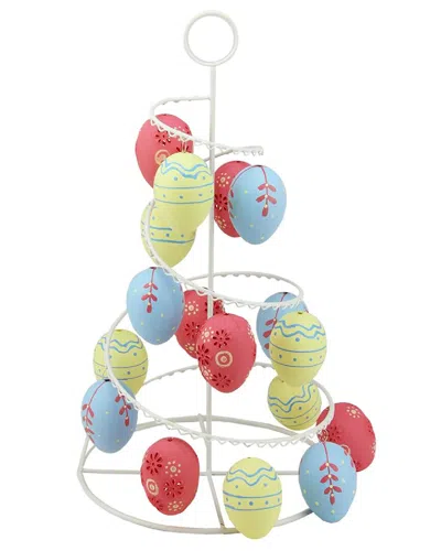 Northlight 14.25in Floral Cut Out Easter Egg Tree Tabletop Decor In White
