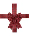 Northlight 14ft Red Buffalo Plaid Door Bow Indoor Ribbon In Red
