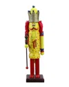 Northlight 14in Decorative Yellow & Red Sugar Daddy King Wooden Christmas Nutcracker Figure