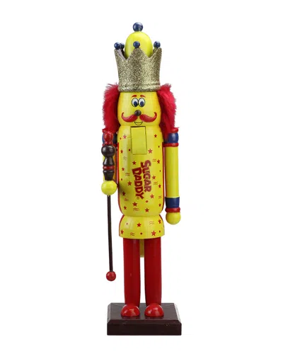 Northlight 14in Decorative Yellow & Red Sugar Daddy King Wooden Christmas Nutcracker Figure