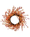 Northlight 14" Orange And Red Berry Artificial Fall Harvest Twig Wreath 14" Unlit In Red