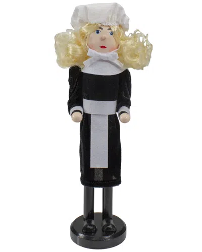 Northlight 14in Pilgrim Woman Wooden Fall Harvest Thanksgiving Nutcracker In White