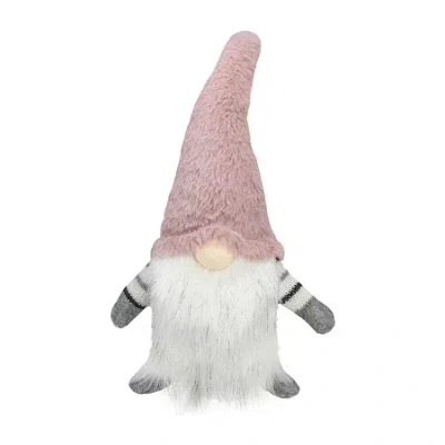 Northlight 14in Pink And White Sitting Christmas With Led Lighter Nose Christmas Gnome In Multi