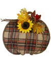 Northlight 14in Plaid Fall Harvest Pumpkin Wall Džcor In Orange