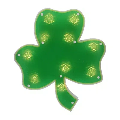 Northlight 14in Pre-lit Green Irish Shamrock Silhouette St. Patricks Day Window Decor