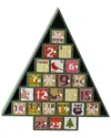 Northlight 14" Rustic Green And Red Plaid Decorative Tree Shaped Advent Christmas Calendar