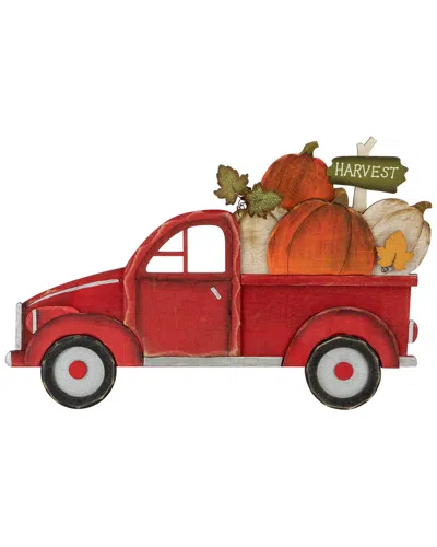 Northlight 14in Truck With Pumpkins Fall Harvest Sign In Red