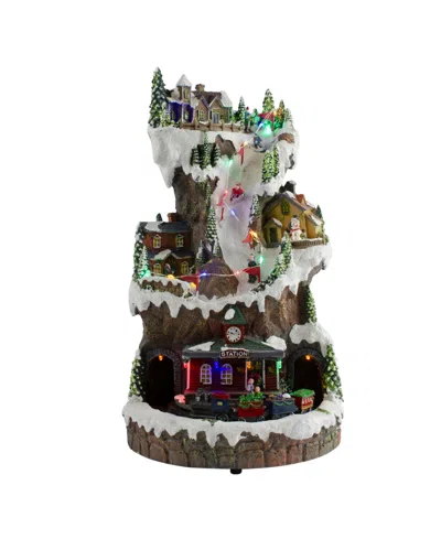 Northlight 15" Led And Animated Christmas Scene With Music In Brown