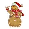 Northlight 15" Led Gingerbread Snowman With Bird Christmas Figurine In Brown