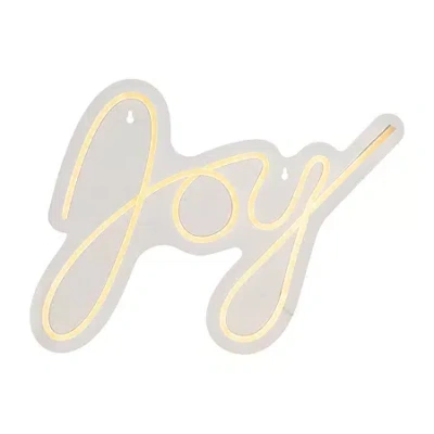 Northlight 15" Led Joy Neon Lighted Wall Or Window Wall Sign In Multi