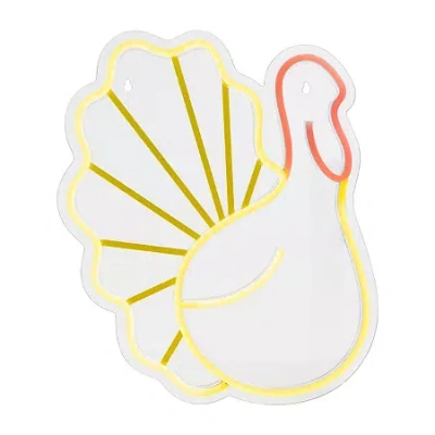NORTHLIGHT 15" LED NEON LIGHTED TURKEY THANKSGIVING WINDOW DECOR