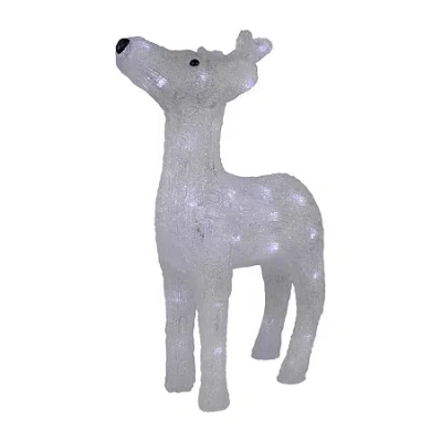 Northlight 15'' Lighted Commercial Grade Acrylic Baby Reindeer Christmas Display Decoration In White
