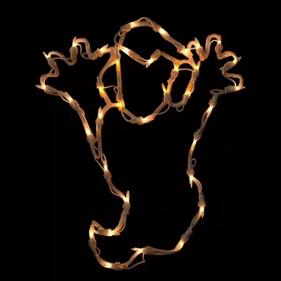 Northlight 15'' Lighted Ghost Halloween Double Sided Window Silhouette Decoration In White