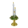 Northlight 15" Lighted Water Candle With Foliage And Berries Flameless Candle In Gold