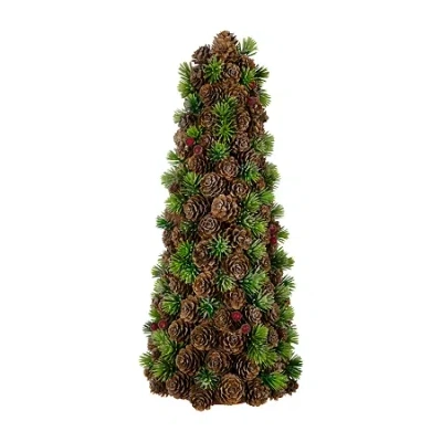 Northlight 15" Mini Wild Berries Cone Christmas Tabletop Tree In Brown