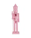 Northlight 15" Nutcracker King With Scepter And Crown Standing Christmas Figure In Pink