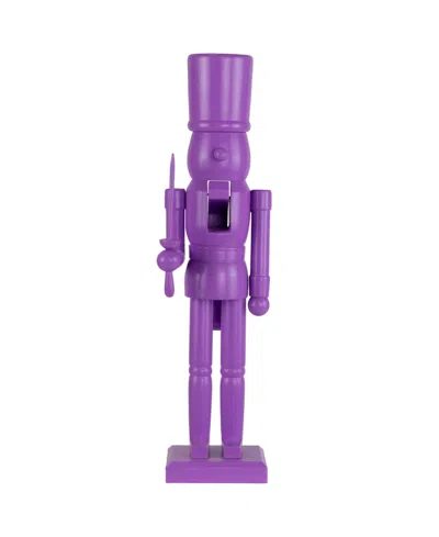 Northlight 15" Nutcracker Soldier With Sword Christmas Figure In Purple