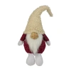Northlight 15'' Textured Red And White Chubby Smiling Gnome Plush Table Top Christmas Figure In Multi