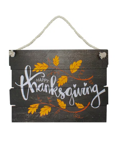 Northlight 15" Wooden 'happy Thanksgiving' Hanging Wall Sign In Brown