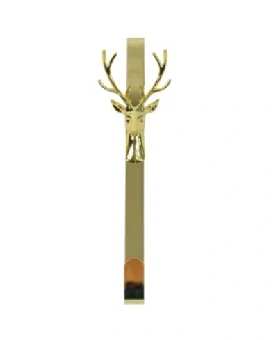 Northlight 15.25" Shiny Gold Deer Christmas Wreath Hanger In Multi