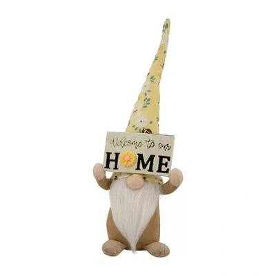 Northlight 15.25in Sunflower Hat With Home Sign Gnome In Yellow
