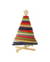 Northlight 15.5" Adjustable Multi-colored Wooden Decorative Christmas Tree Tabletop Decoration In Multi