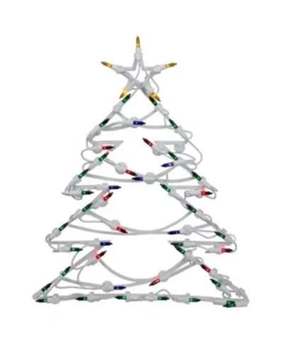 Northlight 15.5" Led Lighted Tree Double Sided Christmas Window Silhouette Decoration In Green
