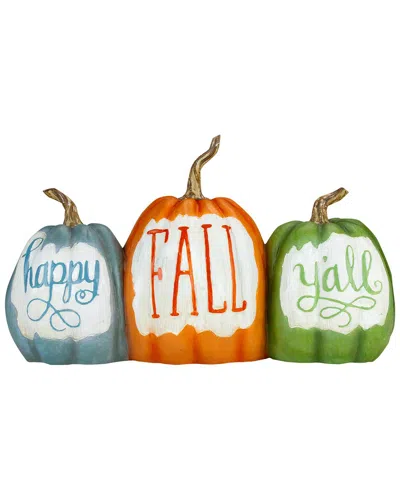 Northlight 15.5in Pumpkin Trio Fthappy Fall Yftallft Autumn Harvest Sign In Orange