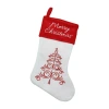 Northlight 15.5in White And Red Merry With Cuff Christmas Stocking In Red