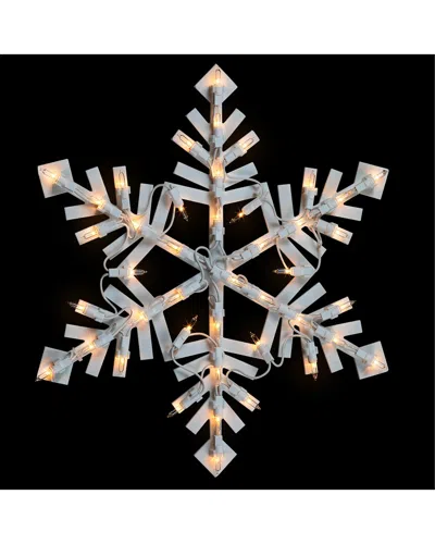 Northlight 15.5in White Lighted Snowflake Christmas Outdoor Window Silhouette