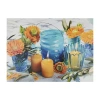 Northlight 15.75'' Led Flickering Candles And Flowers Glass Candles Canvas Wall Art In Orange