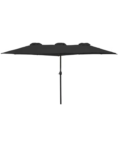 Northlight 15ft Outdoor Patio Market Umbrella With Hand Crank In Black