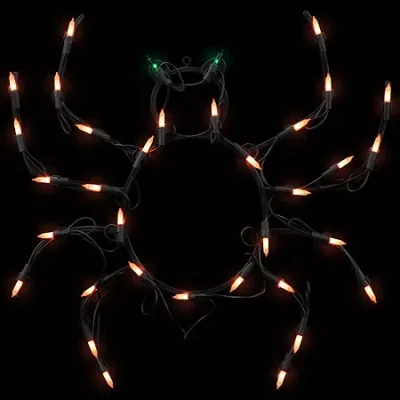 Northlight 15in Black And Orange Lighted Spider Decorative Lantern In Multi