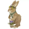 Northlight 15in Brown Sisal Bunny Rabbit With Basket Easter Figurine In Brown