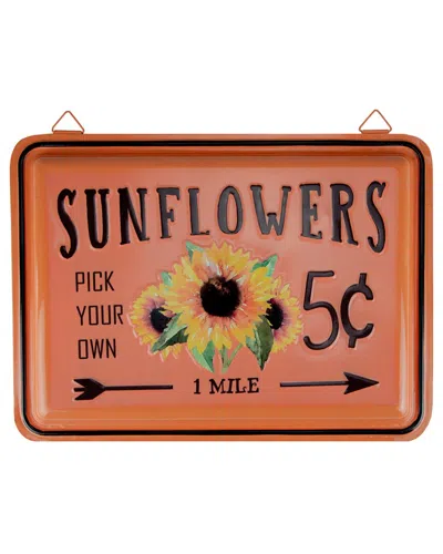 Northlight 15in Fall Harvest Orange Insunflowersin Wall Sign