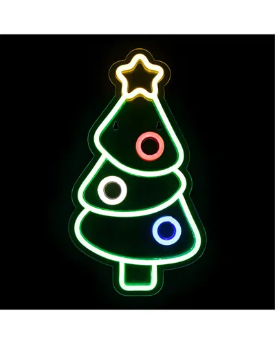 NORTHLIGHT NORTHLIGHT 15IN LED LIGHTED NEON STYLE CHRISTMAS TREE WINDOW SILHOUETTE