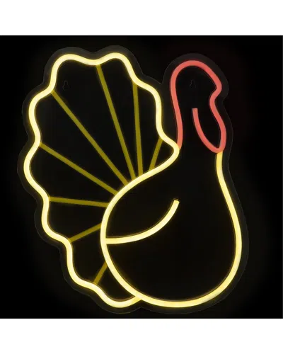 Northlight 15in Led Lighted Neon Style Fall Harvest Turkey Window Silhouette In Yellow