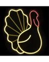 Northlight 15" Led Lighted Neon Style Fall Harvest Turkey Window Silhouette In Yellow