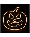 Northlight 15in Led Lighted Neon Style Jack-o-lantern Window Silhouette In Orange