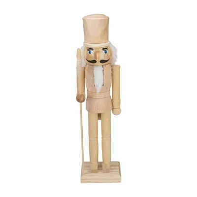 Northlight 15in Unfinished Paintable Wooden With Scepter Christmas Nutcracker In Neutral