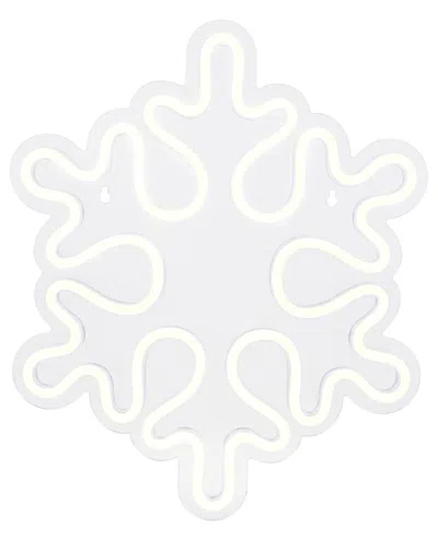 Northlight 15in White Led Lighted Neon Style Snowflake Christmas Window  Silhouette