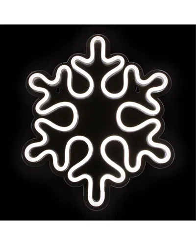 Northlight 15in White Led Lighted Neon Style Snowflake Christmas Window Silhouette