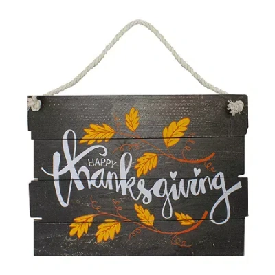 Northlight 15in Wooden Happy Thanksgiving Hanging Wall Sign In Brown