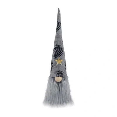 Northlight 16 Gray And Black Lighted Star With Palm Leaves Christmas Decoration Christmas Gnome