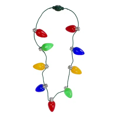 Northlight 16 In. Flashing Retro Bulb Christmas Necklace Green & Red In Multi