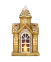 Northlight 16" Led Gingerbread House With Icing Accents Christmas Decoration In Brown
