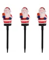 Northlight 16" Lighted Santa Claus Christmas Pathway Markers, Set Of 3 In Red
